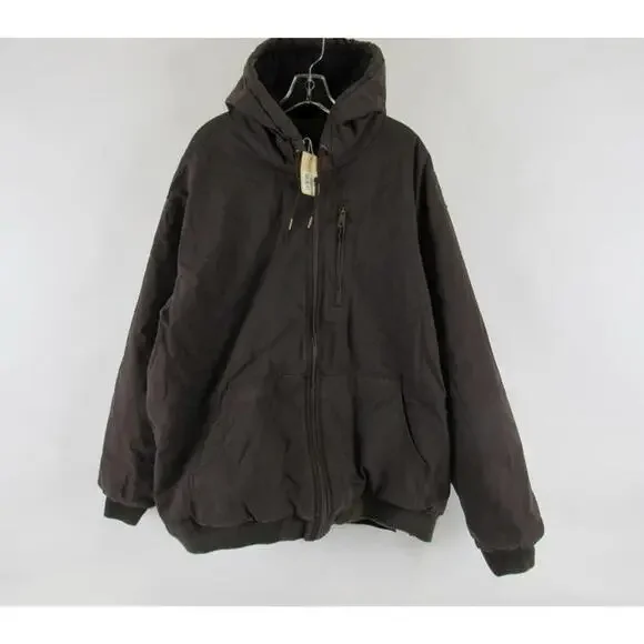 Redhead Buffalo Heavy Washed Canvas Hooded Full Zip Jacket Brown 3XL NWT - Picture 2 of 8